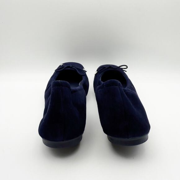 Stuart Weitzman Womens Bardot Bow Ballerina Flats US 9 Navy Blue Suede NIB - Picture 12 of 14